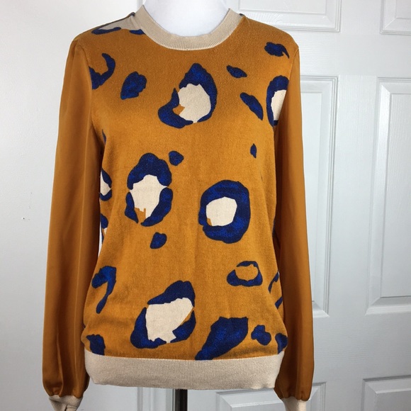 3.1 Phillip Lim for Target Sweaters - Phillip Lim Mustard &Blue Leopard Sweater Small